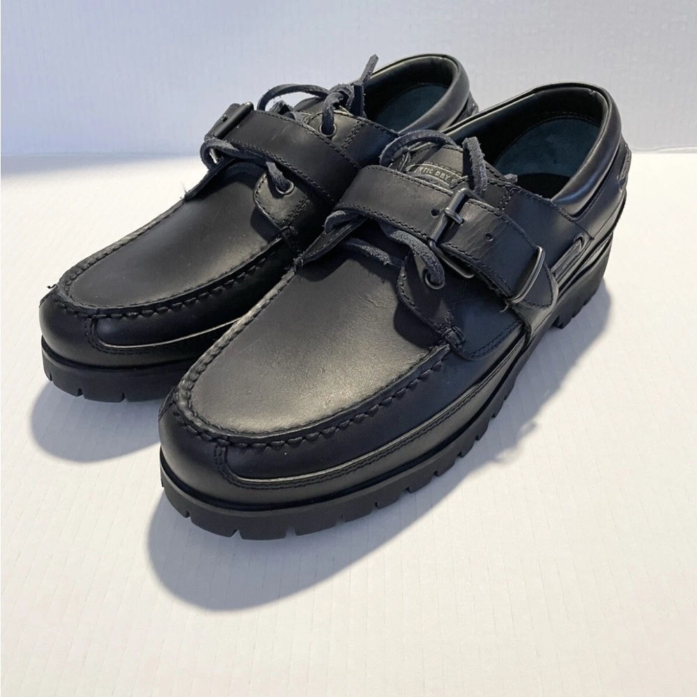Polo by Ralph Lauren Black Leather Loafers Moccasin-Style New